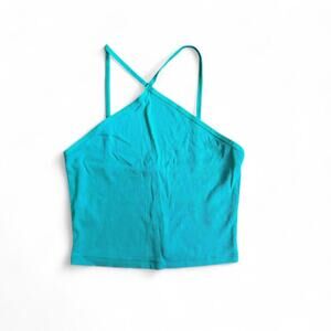 Wilfred Free Green Ribbed Halter Top